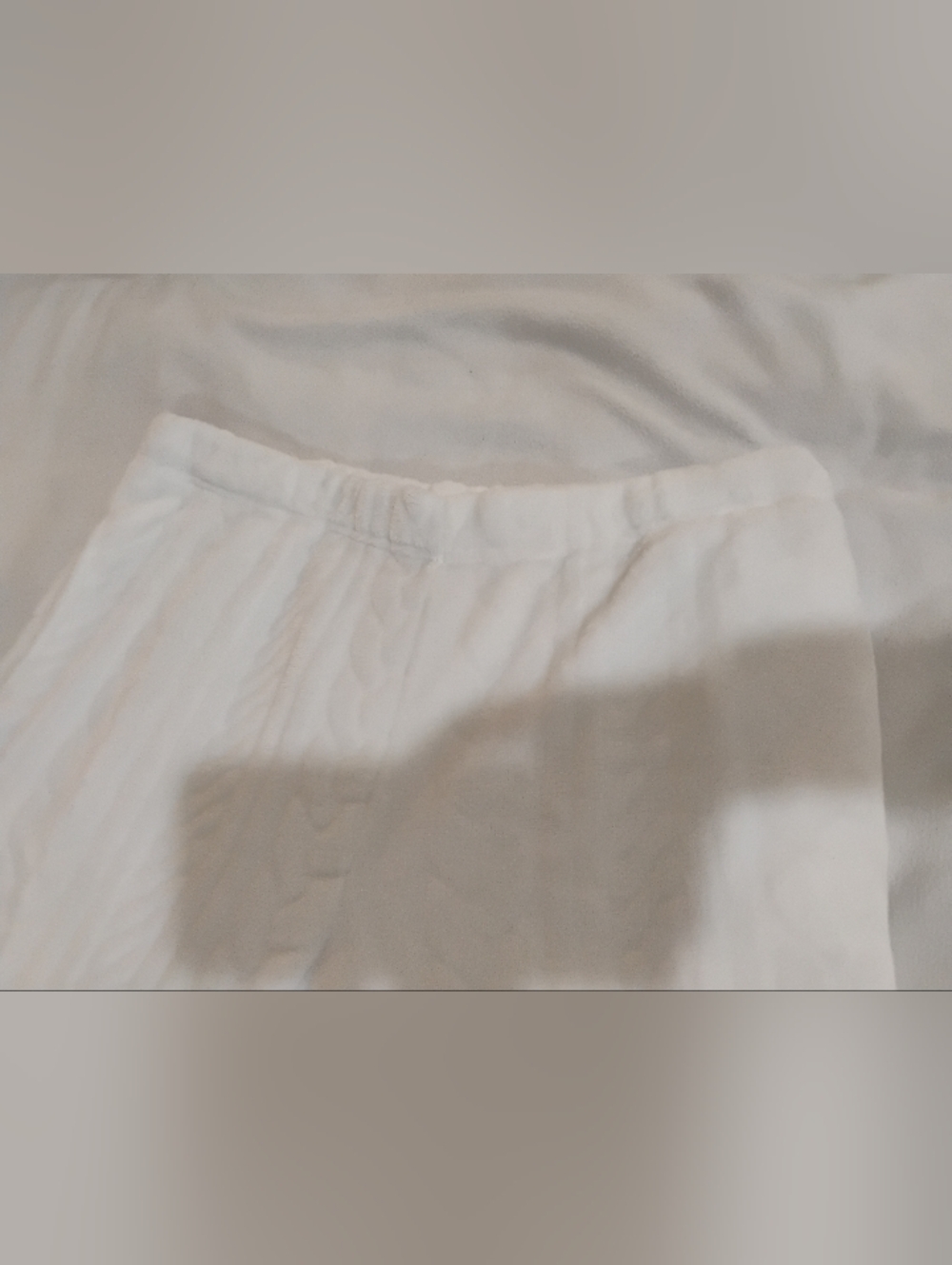 Cozy White Cable-Knit Thermal Pajama Bottoms - Picture 4 of 15